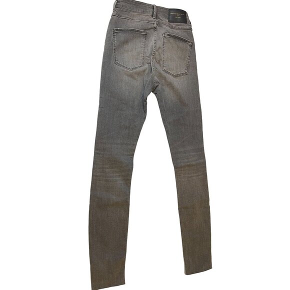 Zara Womens Jeans The High Waist Skinny Denim Distressed in Lead Grey Size USA 4 - Picture 5 of 12